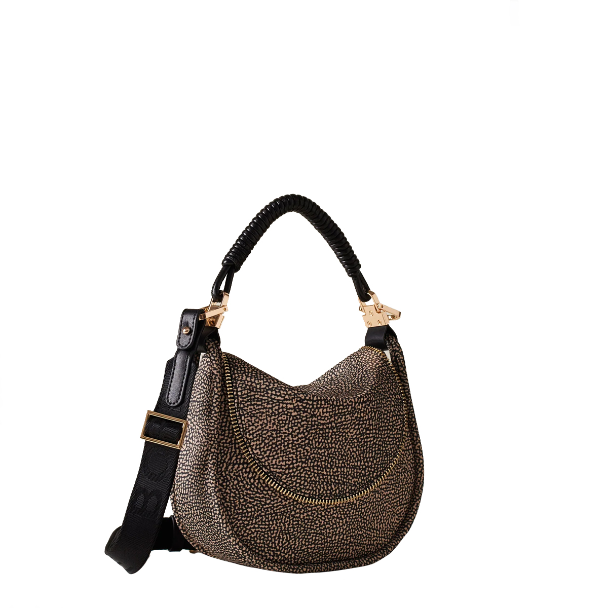 Borbonese Hobo Horseback Small OP Naturale Nero - 3