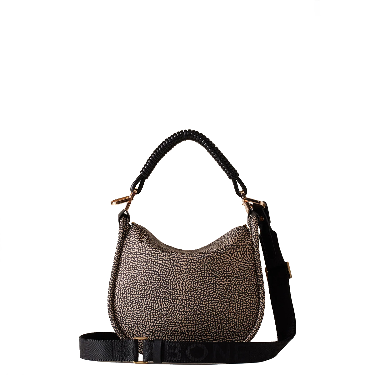Borbonese Hobo Horseback Small OP Naturale Nero - 4