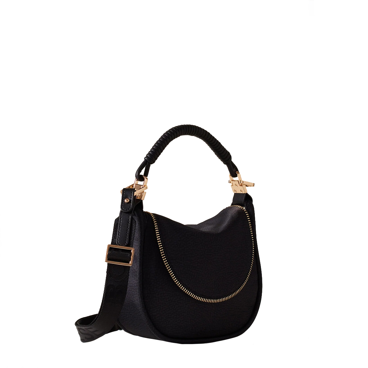 Borbonese Hobo Horseback Small Dark Black - 3