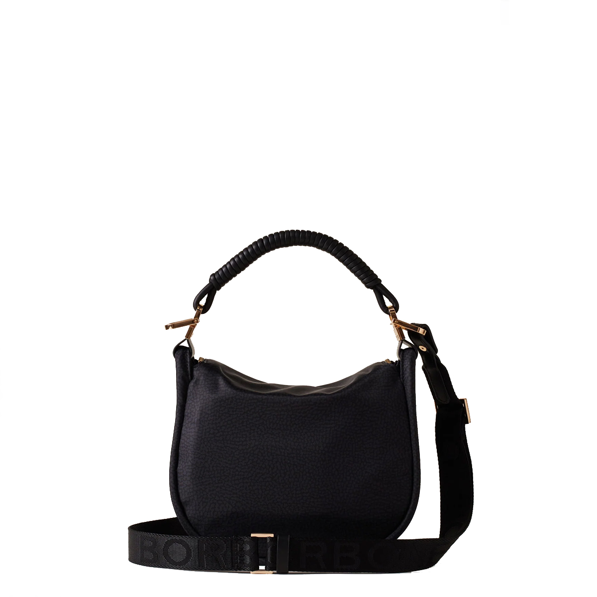 Borbonese Hobo Horseback Small Dark Black - 4