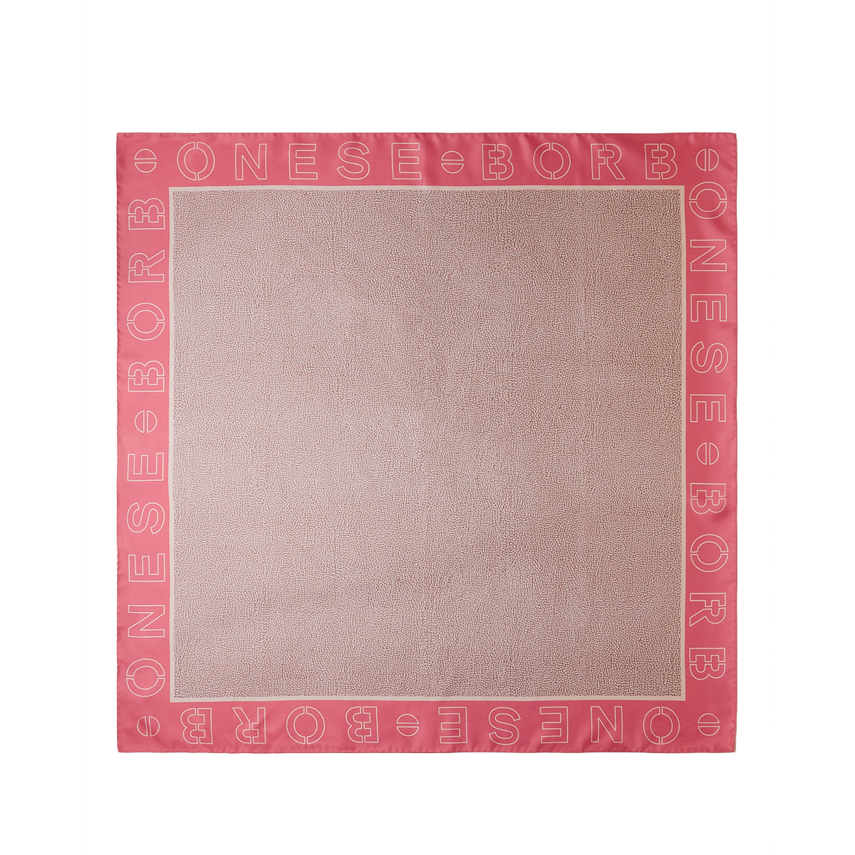 Borbonese Foulard OP Logo Outline 90x90 Tea Rose Sabbia - 1 Borbonese Foulard OP Logo Outline 90x90 Tea Rose Sabbia - 1
