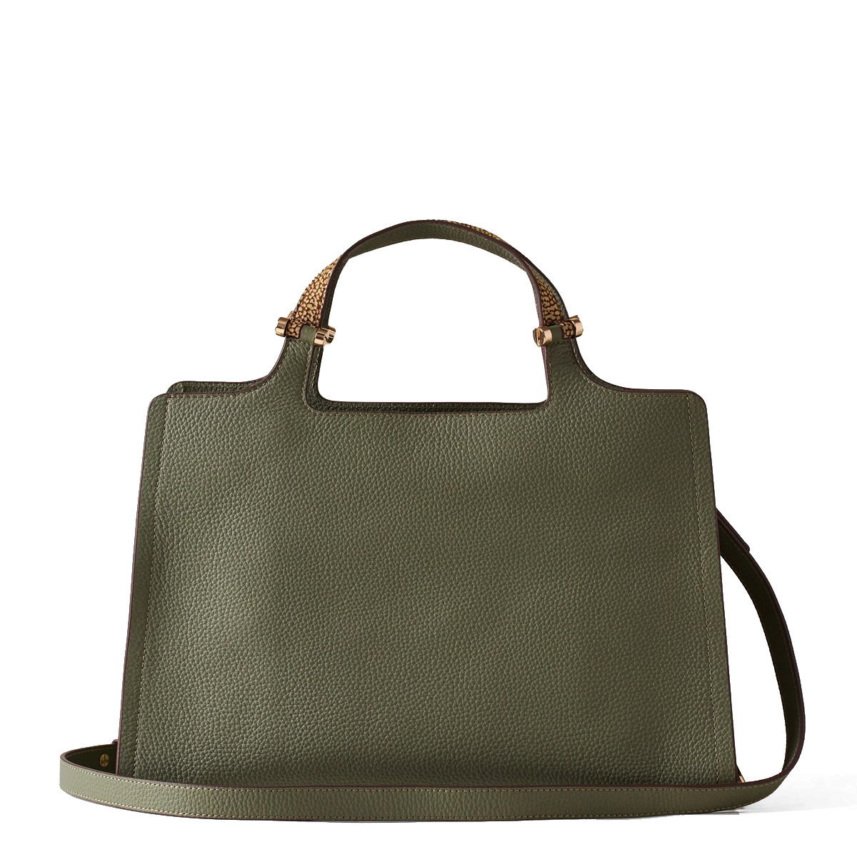 Borbonese Bauletto Bolt Medium Oliva OP Naturale - 3