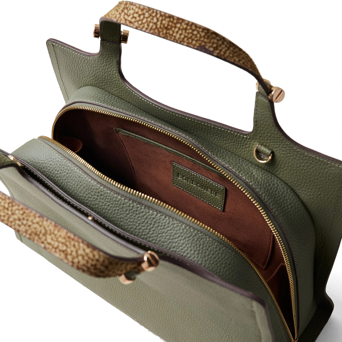 Borbonese Bauletto Bolt Medium Oliva OP Naturale - 4