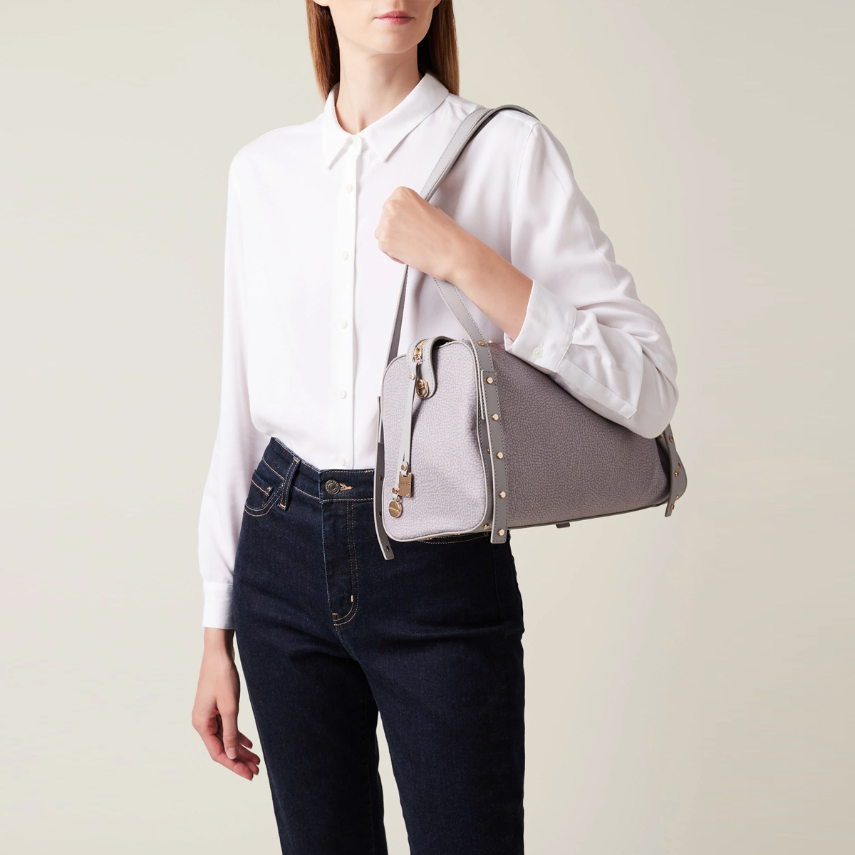 Borbonese Bauletto Metropole Medium Cloud - 5