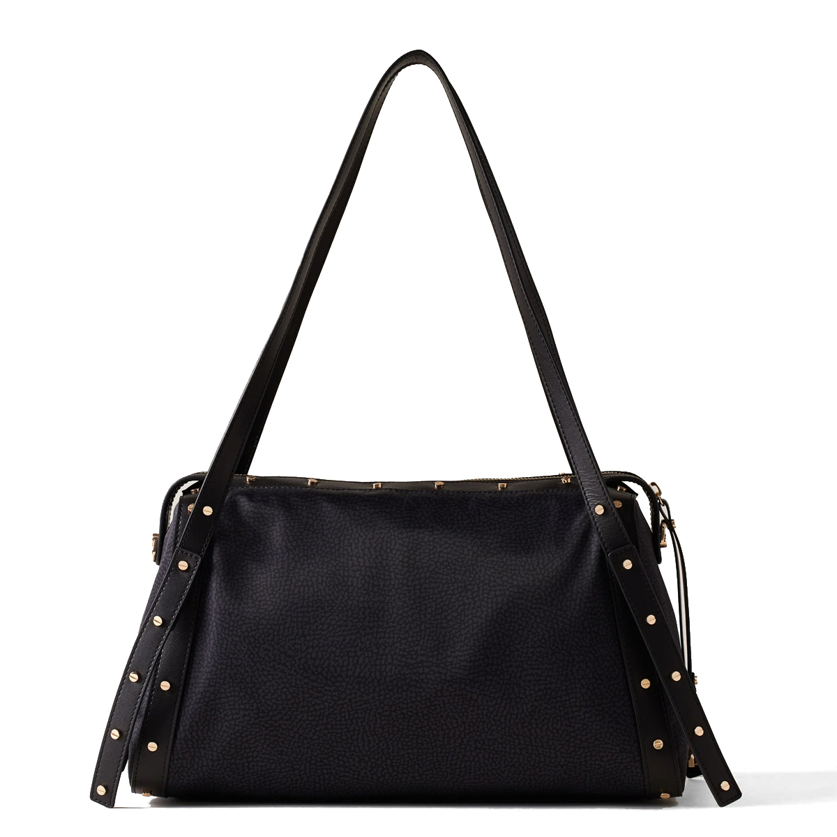 Borbonese Bauletto Metropole Medium Dark Black - 3 Borbonese Bauletto Metropole Medium Dark Black - 3