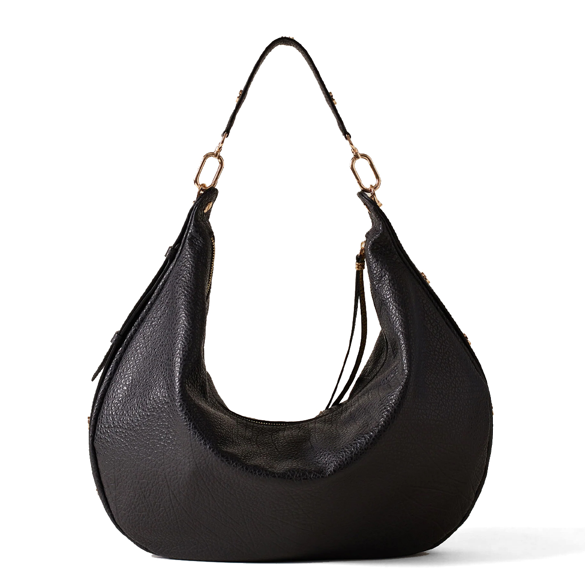 Borbonese Hobo Bag Oyster Large in pelle Nero - 3