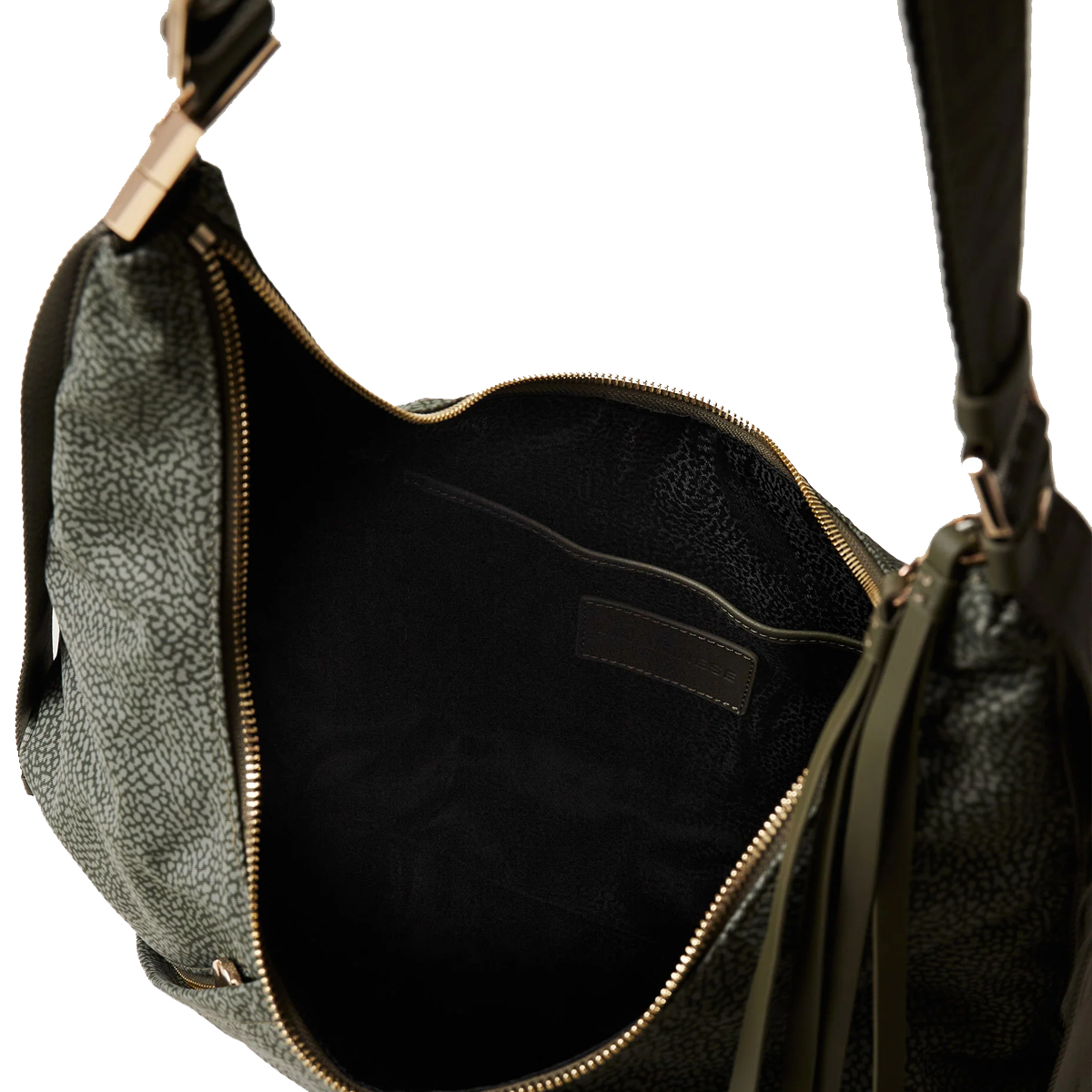 Borbonese Hobo Bag Fold Medium Verde Militare - 4 Borbonese Hobo Bag Fold Medium Verde Militare - 4
