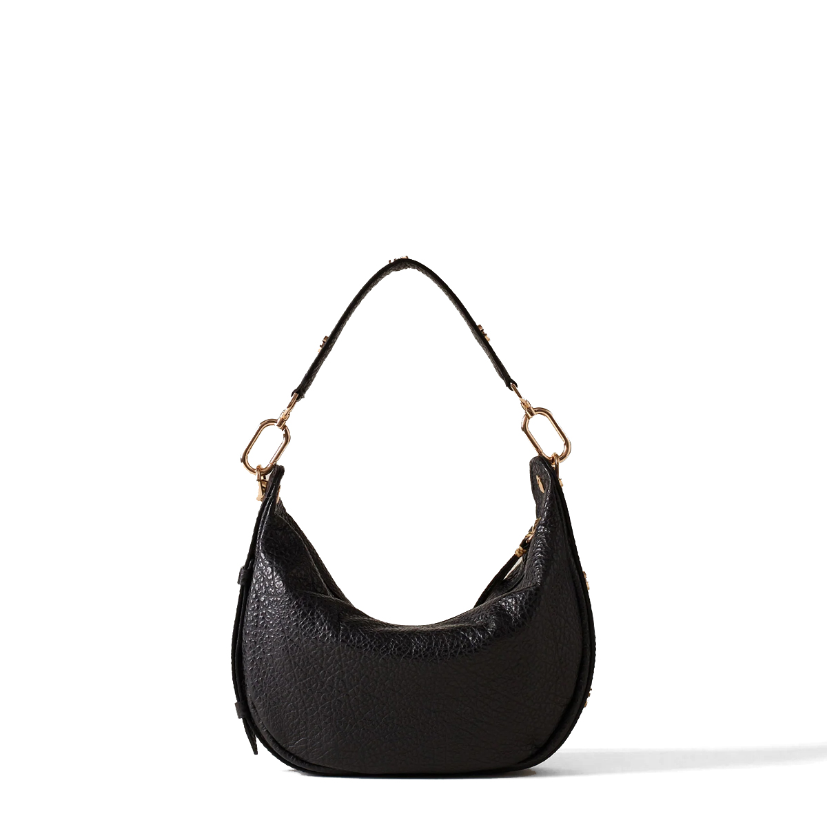 Borbonese Hobo Bag Oyster Petite in pelle Nero - 3 Borbonese Hobo Bag Oyster Petite in pelle Nero - 3
