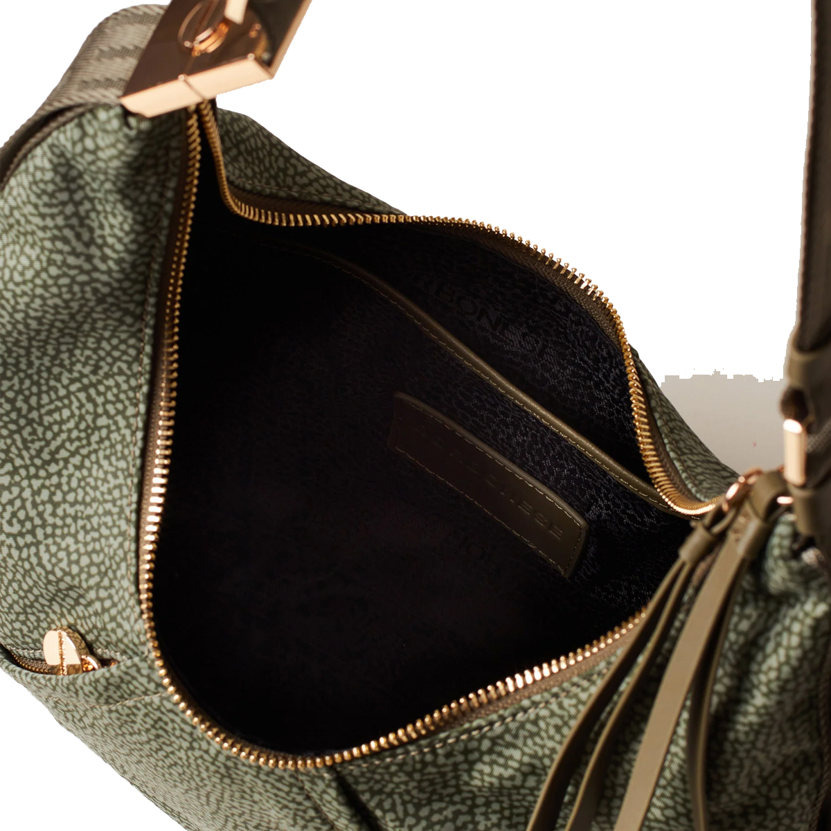 Borbonese Hobo Bag Fold Small Verde Militare - 4 Borbonese Hobo Bag Fold Small Verde Militare - 4