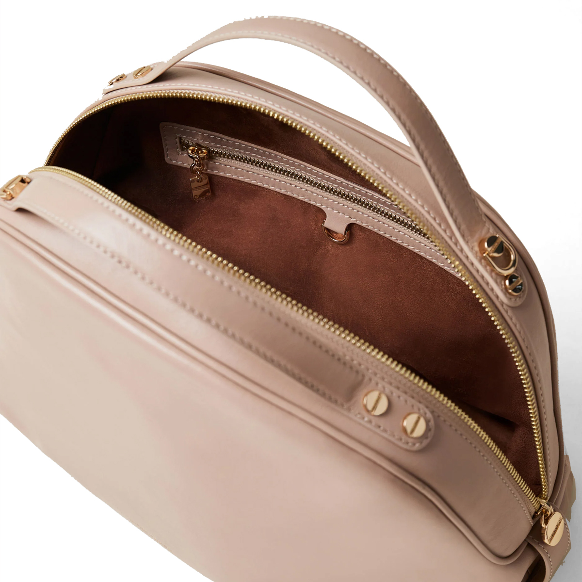 Borbonese Borsa a mano Sexy Bag Medium in pelle Porridge - 4 Borbonese Borsa a mano Sexy Bag Medium in pelle Porridge - 4