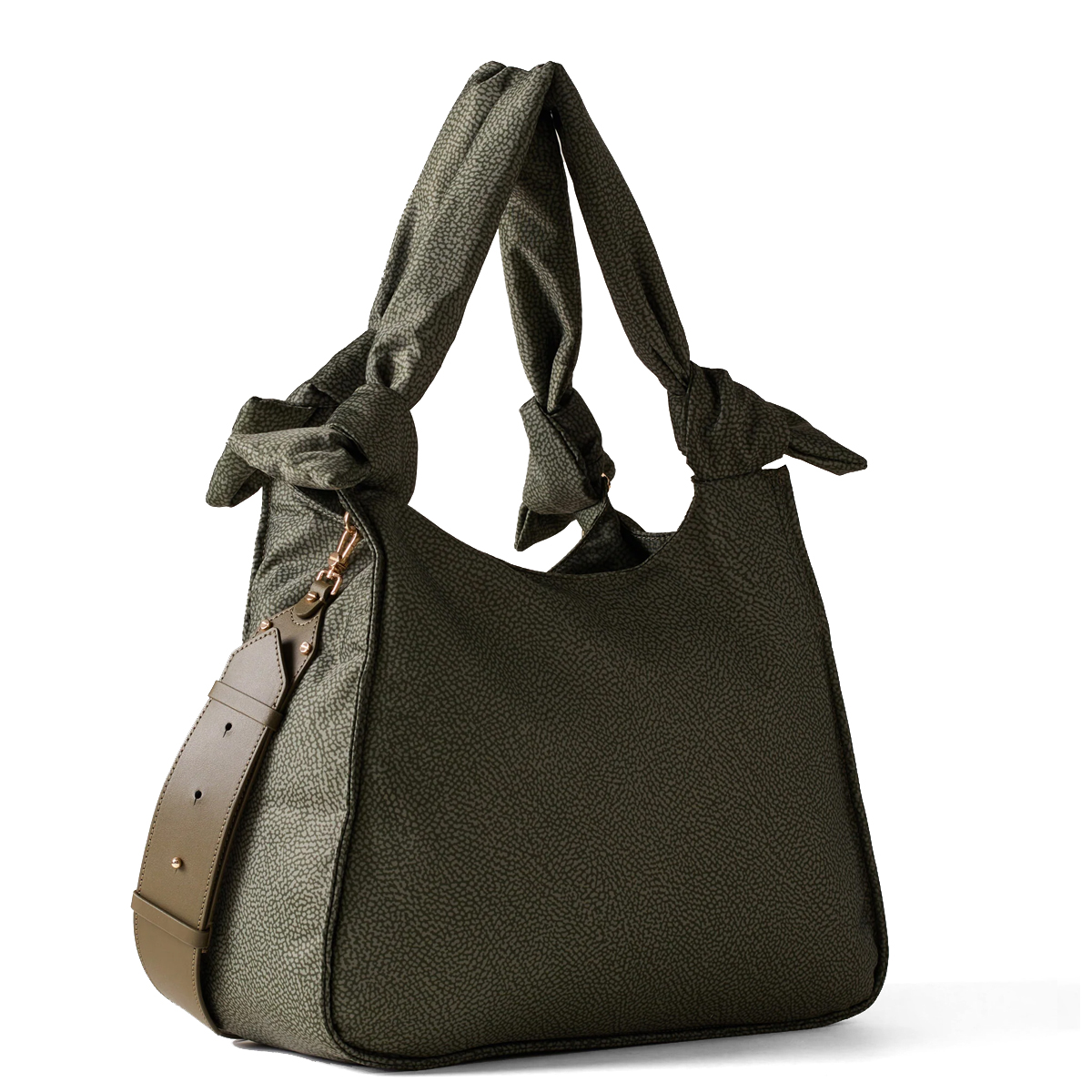 Borbonese Hobo Bag Lover Medium Verde Militare - 2 Borbonese Hobo Bag Lover Medium Verde Militare - 2