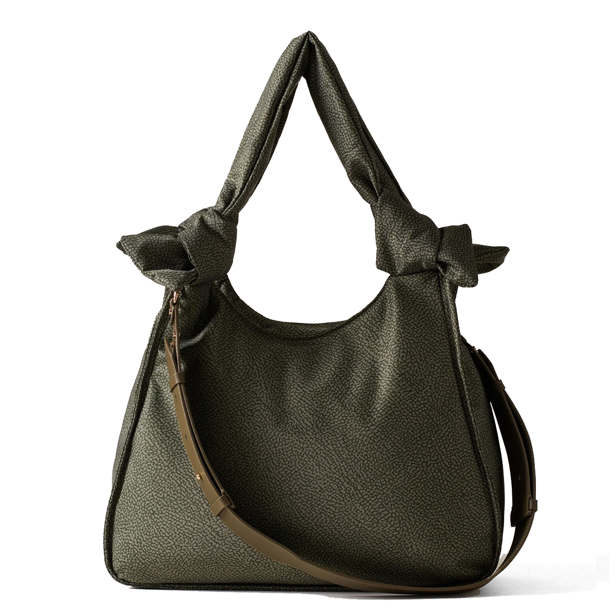 Borbonese Hobo Bag Lover Medium Verde Militare - 3 Borbonese Hobo Bag Lover Medium Verde Militare - 3