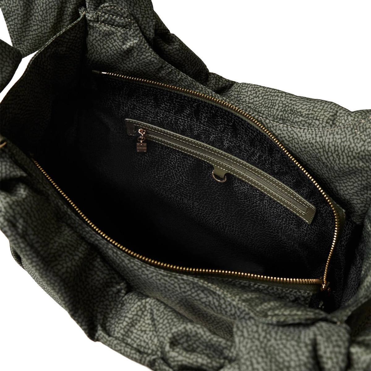 Borbonese Hobo Bag Lover Medium Verde Militare - 4 Borbonese Hobo Bag Lover Medium Verde Militare - 4
