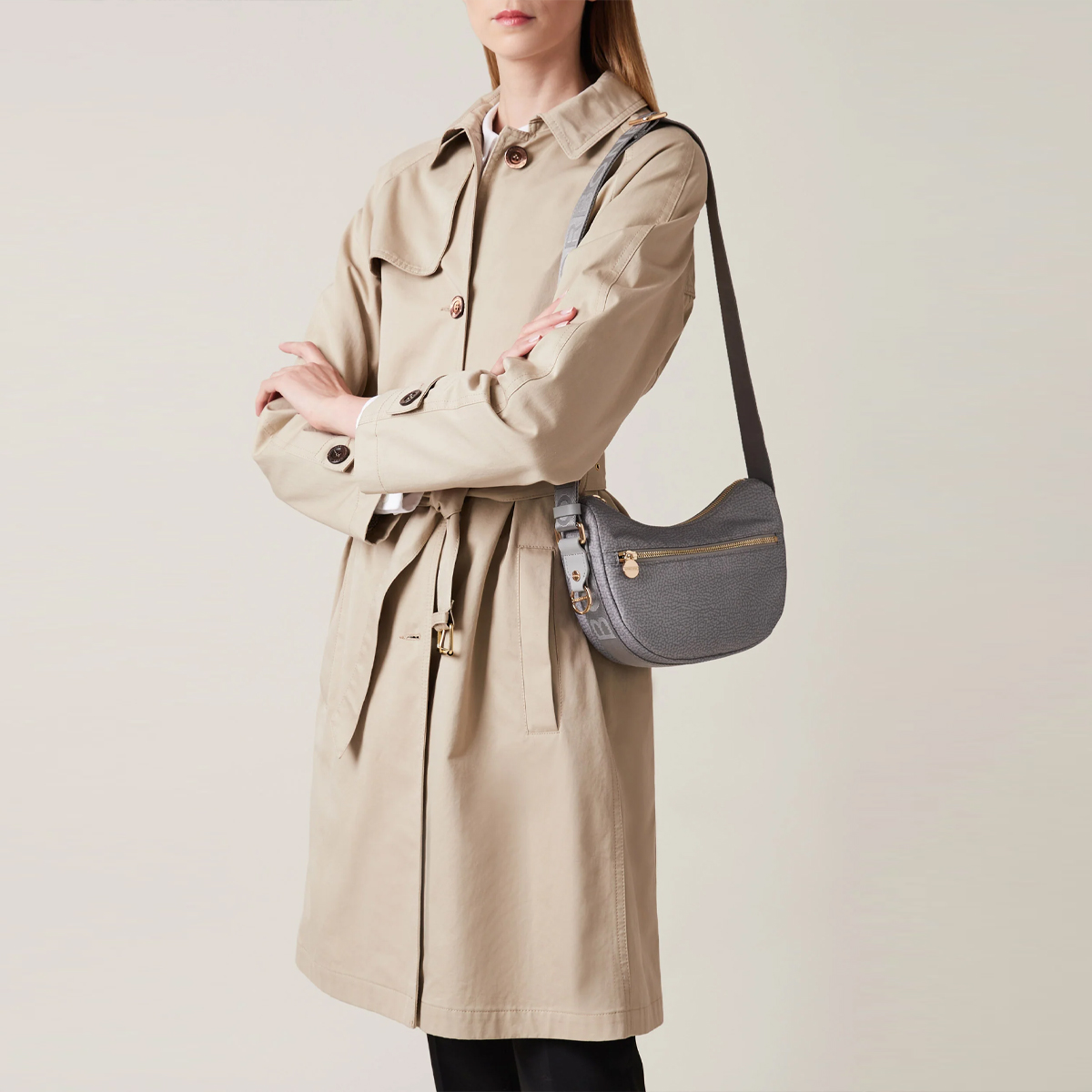 Borbonese Mini Borsa Luna Bag con taschino Cloud - 5