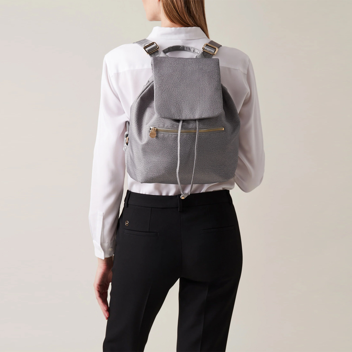 Borbonese Zaino Medium in Nylon Riciclato Cloud - 5 Borbonese Zaino Medium in Nylon Riciclato Cloud - 5