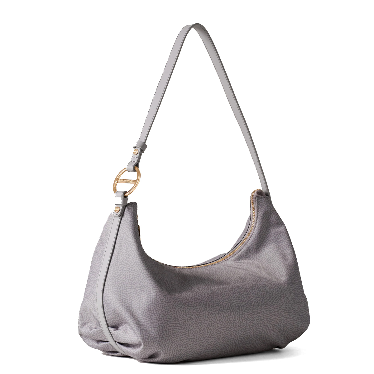 Borbonese Hobo Bag Bond Medium Cloud - 2 Borbonese Hobo Bag Bond Medium Cloud - 2