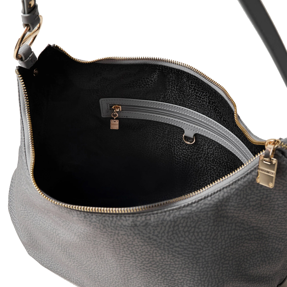 Borbonese Hobo Bag Bond Medium Cloud - 5 Borbonese Hobo Bag Bond Medium Cloud - 5