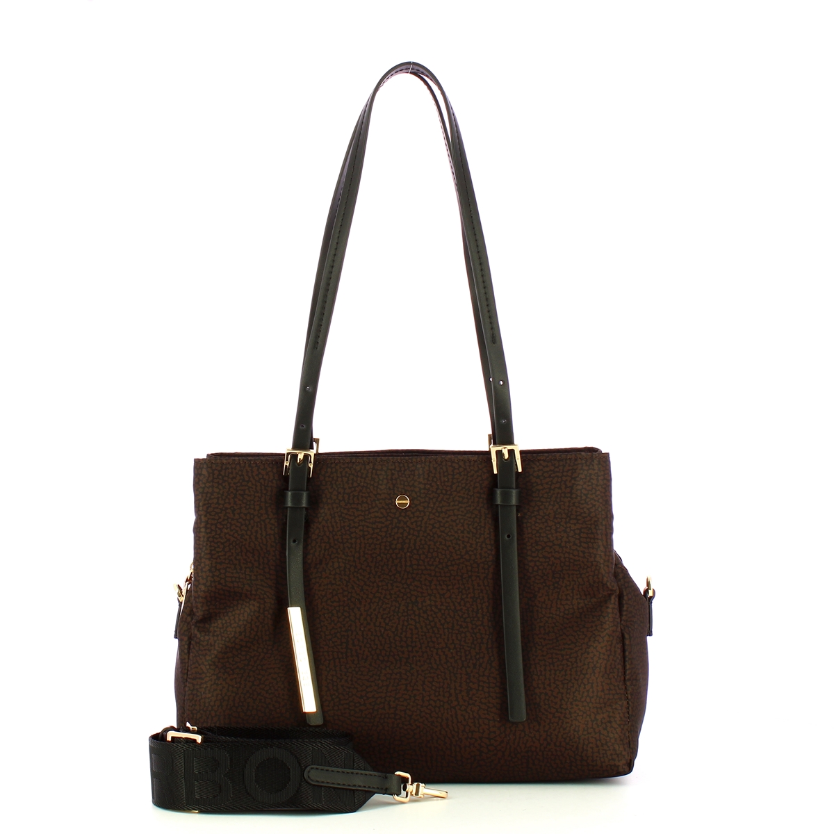 Borbonese Borsa a spalla Medium Testa Moro Nero - 4