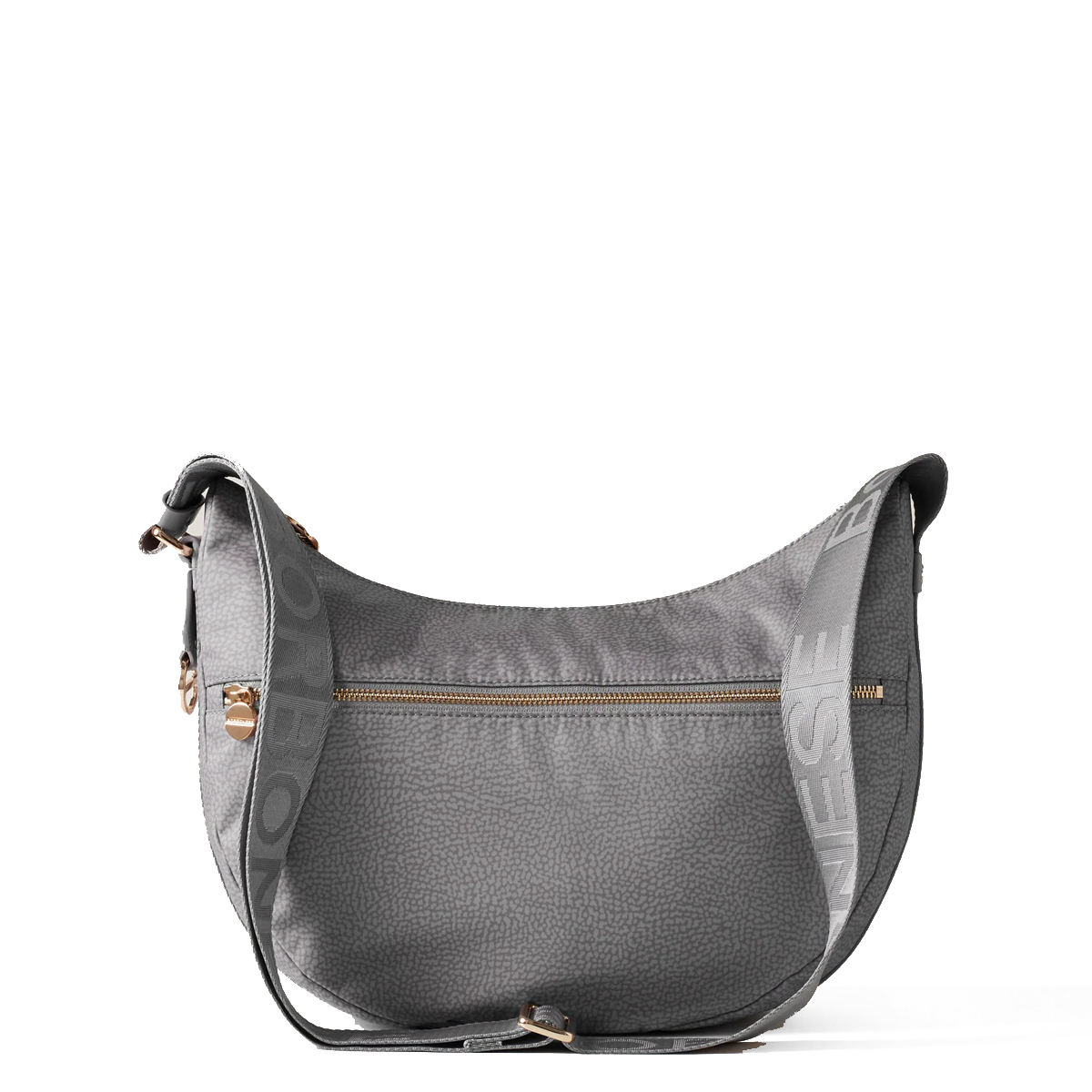 Borbonese Borsa Luna Bag Middle con taschino in Nylon Riciclato Cloud - 1 Borbonese Borsa Luna Bag Middle con taschino in Nylon Riciclato Cloud - 1
