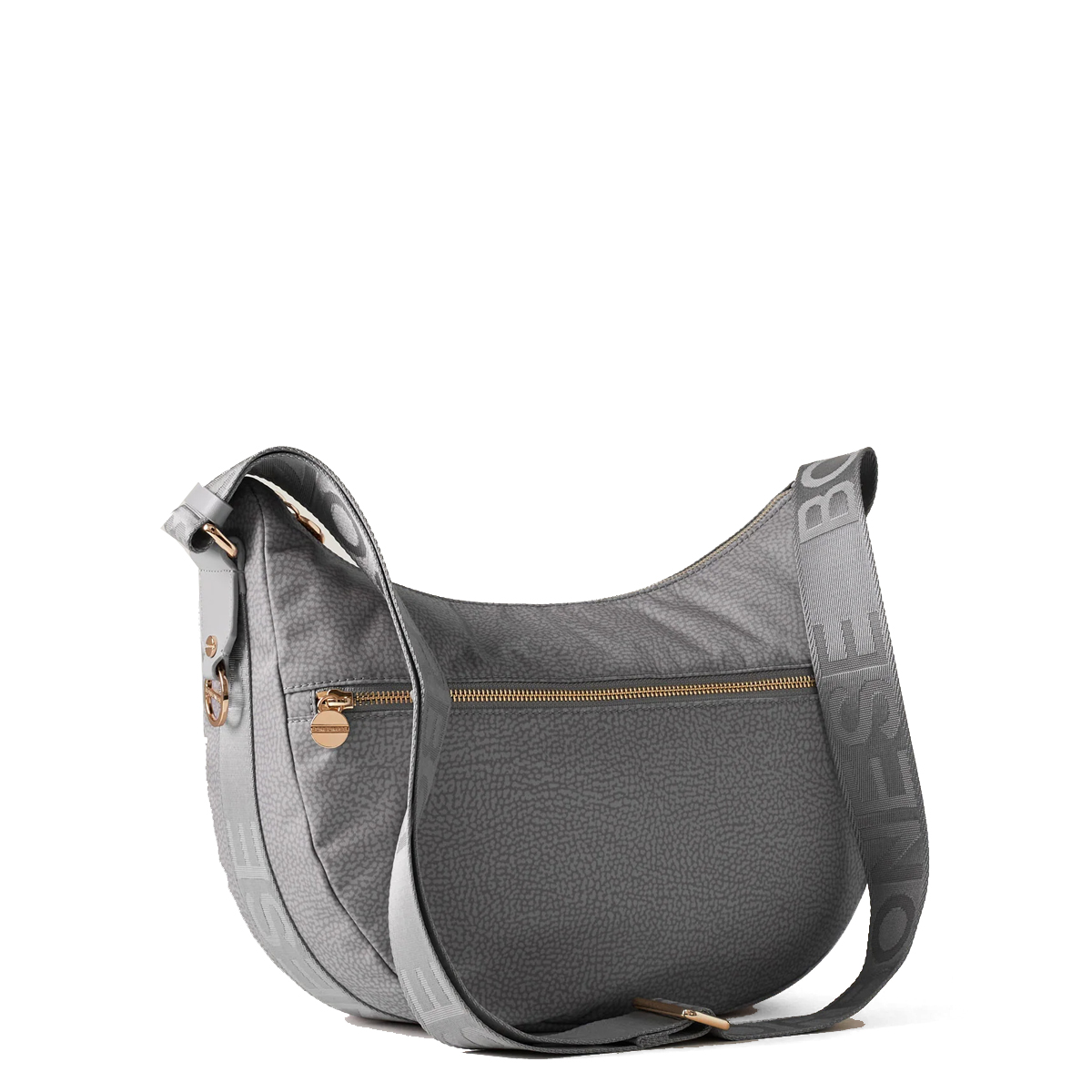 Borbonese Borsa Luna Bag Middle con taschino in Nylon Riciclato Cloud - 2 Borbonese Borsa Luna Bag Middle con taschino in Nylon Riciclato Cloud - 2
