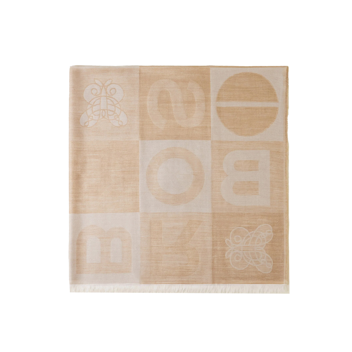 Borbonese Maxi Sciarpa Color Block 140x150 Porridge - 2 Borbonese Maxi Sciarpa Color Block 140x150 Porridge - 2