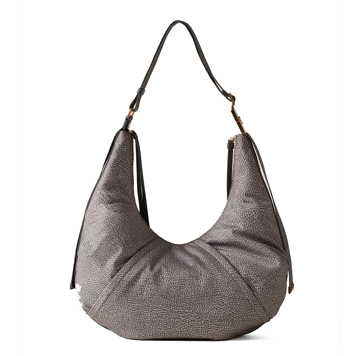 Borbonese Hobo Bag Fold Medium Clay Grey - 3 Borbonese Hobo Bag Fold Medium Clay Grey - 3