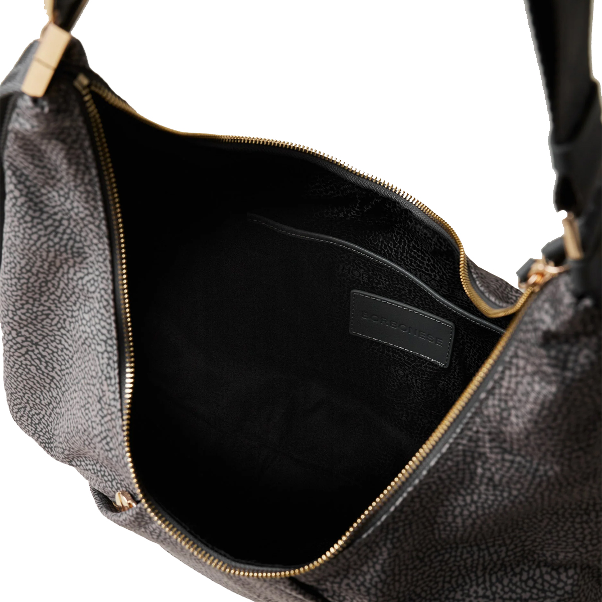 Borbonese Hobo Bag Fold Medium Clay Grey - 4 Borbonese Hobo Bag Fold Medium Clay Grey - 4