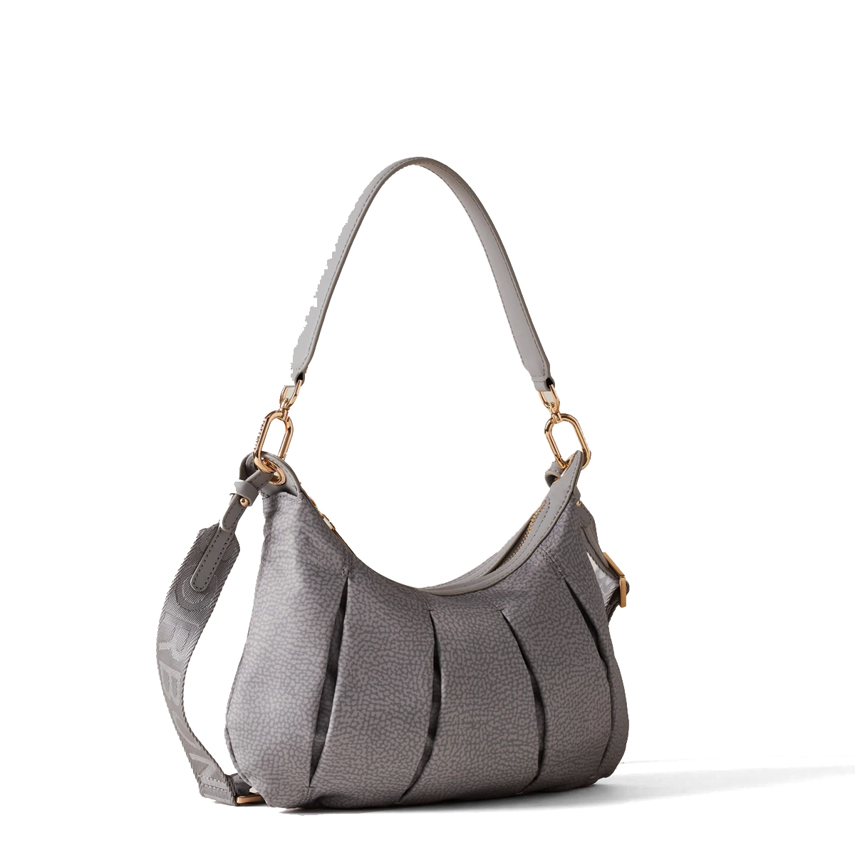Borbonese Hobo Bag Croissant Small Cloud - 2 Borbonese Hobo Bag Croissant Small Cloud - 2