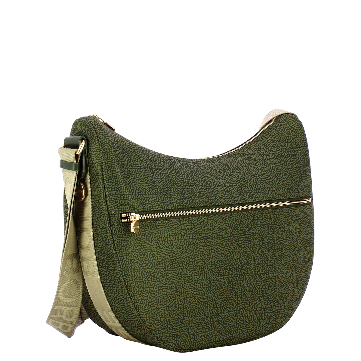 Borbonese Borsa Luna Bag Medium con taschino in Nylon Riciclato Alloro - 2 Borbonese Borsa Luna Bag Medium con taschino in Nylon Riciclato Alloro - 2