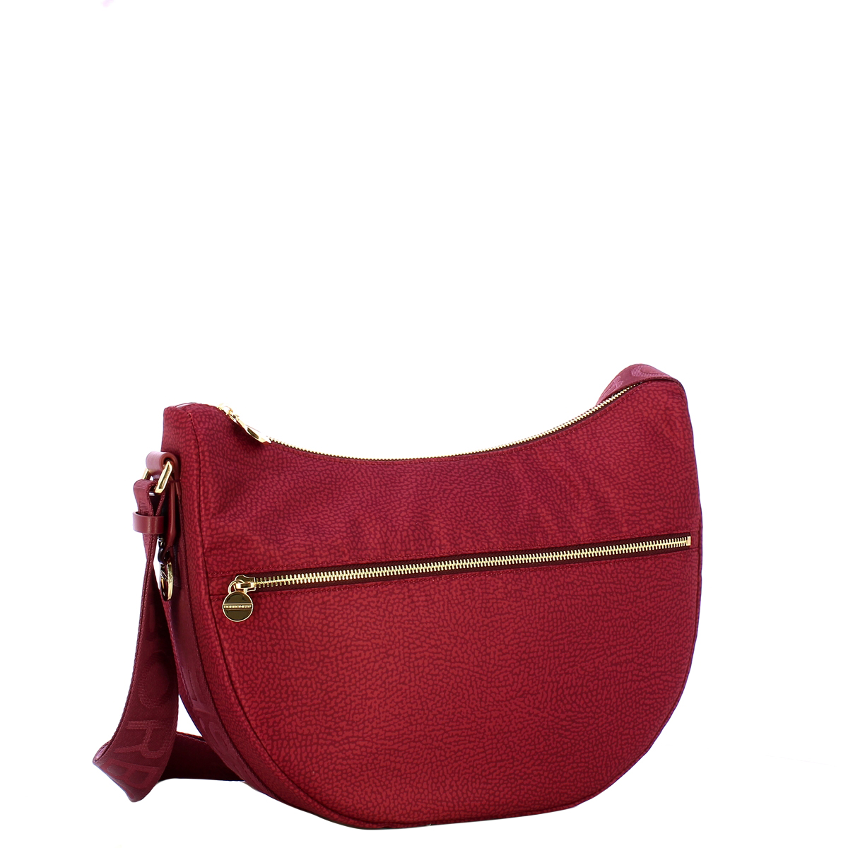 Borbonese Borsa Luna Bag Middle con taschino in Nylon Riciclato Merlot - 2 Borbonese Borsa Luna Bag Middle con taschino in Nylon Riciclato Merlot - 2