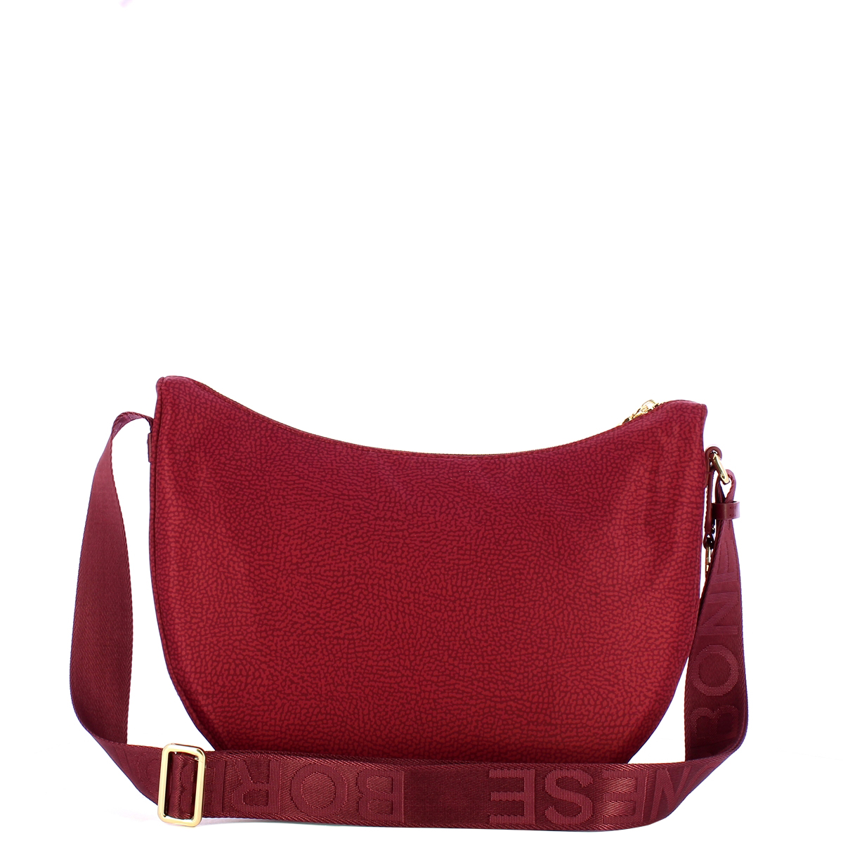 Borbonese Borsa Luna Bag Middle con taschino in Nylon Riciclato Merlot - 3 Borbonese Borsa Luna Bag Middle con taschino in Nylon Riciclato Merlot - 3