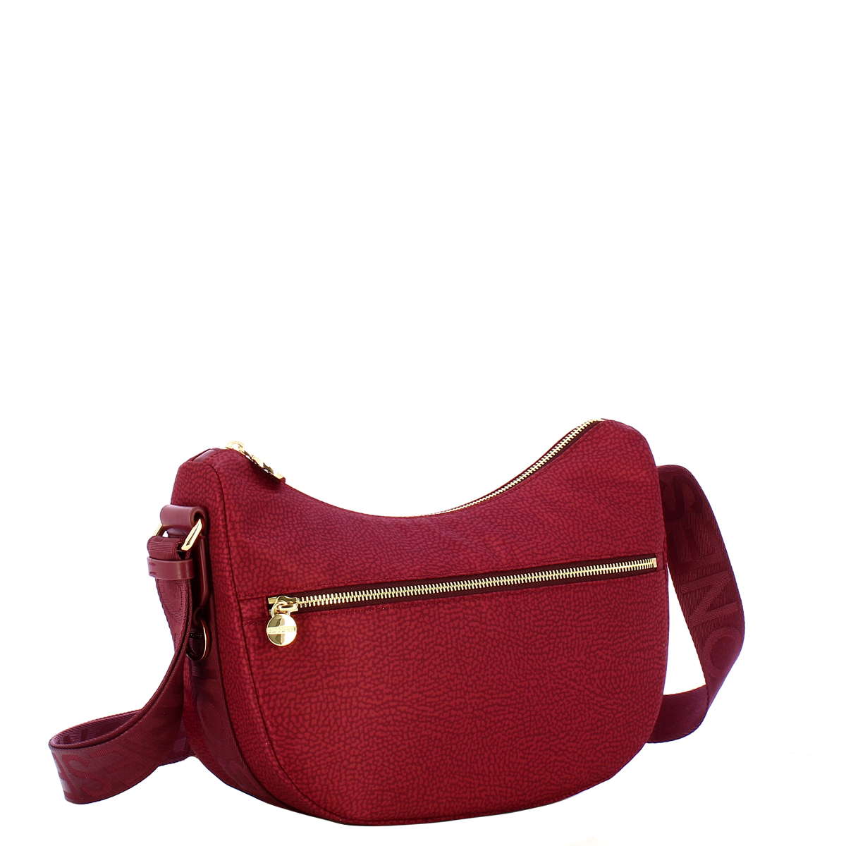 Borbonese Borsa Luna Bag Small con taschino in Nylon Riciclato Merlot - 2 Borbonese Borsa Luna Bag Small con taschino in Nylon Riciclato Merlot - 2