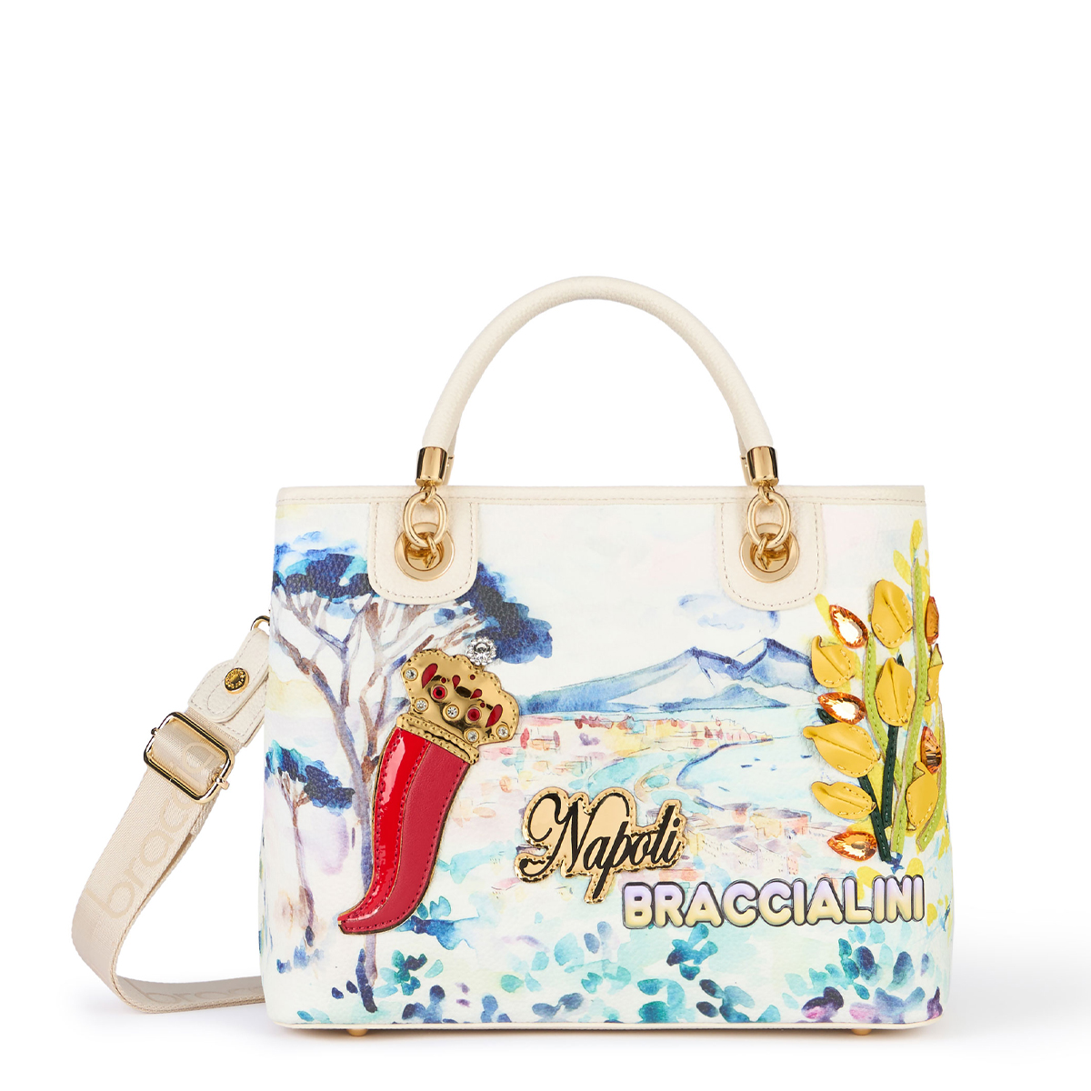 Braccialini Borsa a mano Cartoline Napoli Unico - 1 Braccialini Borsa a mano Cartoline Napoli Unico - 1
