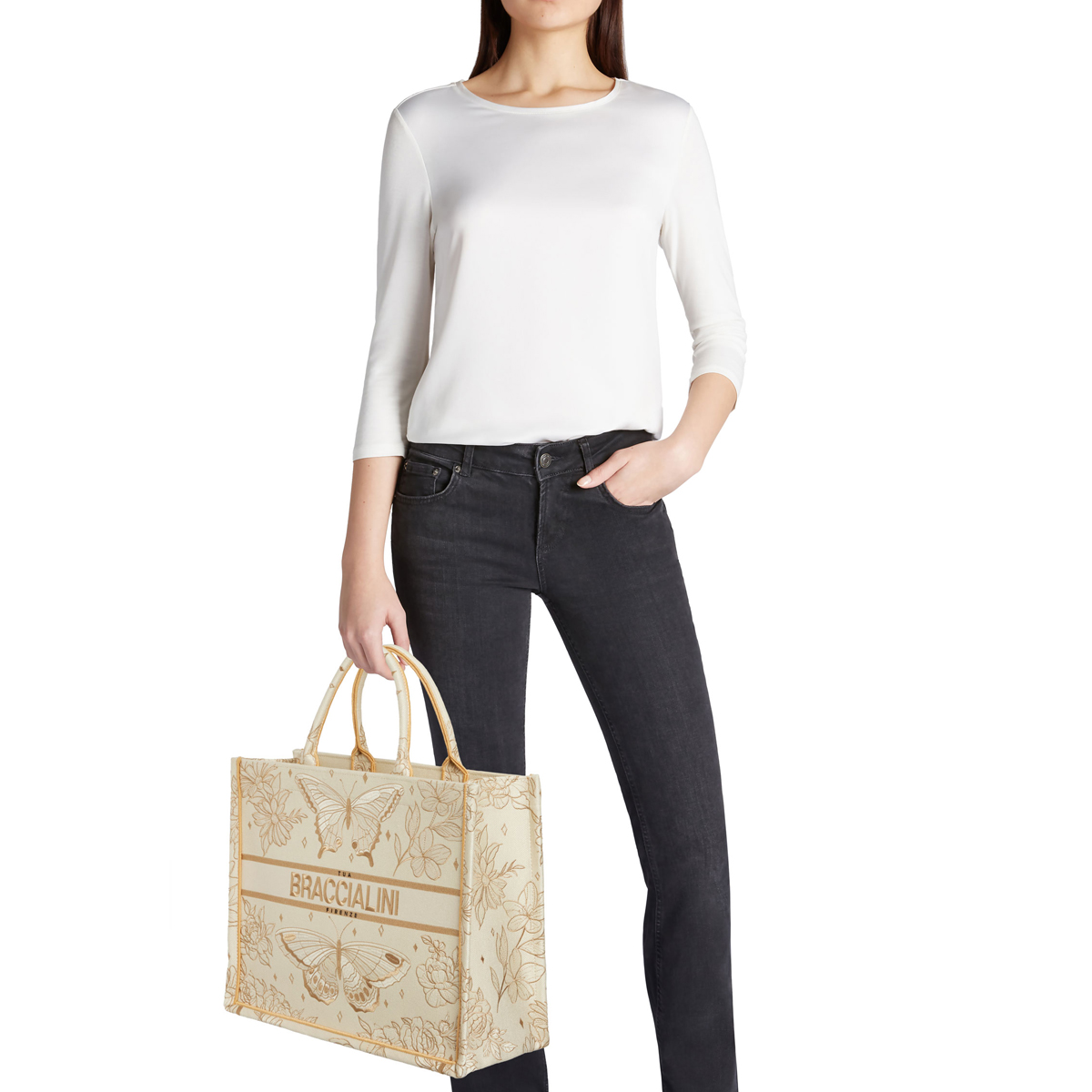 Braccialini Borsa a mano Queen grande Farfalle - 2