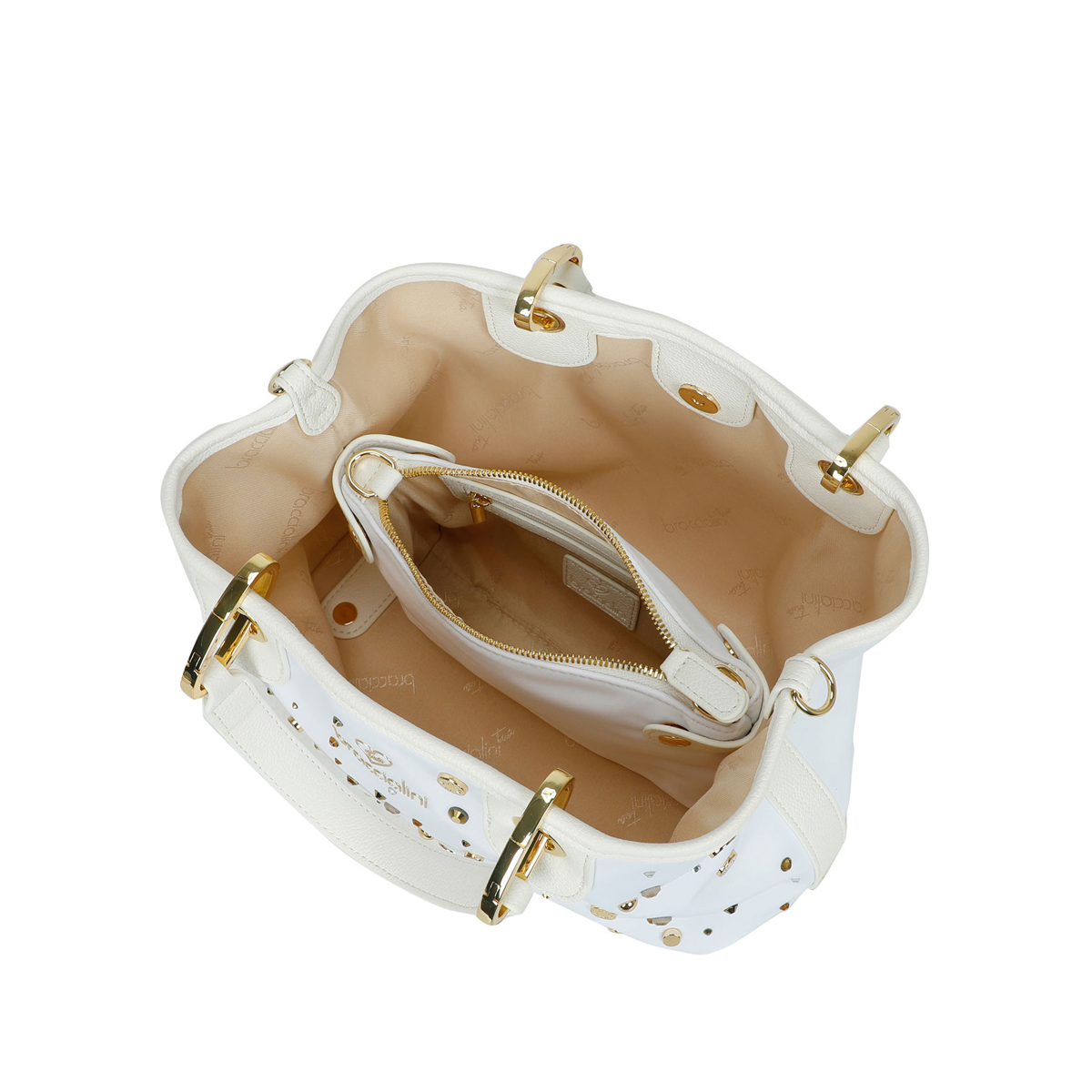 Braccialini Borsa a mano Beth Strass piccola Bianco - 4 Braccialini Borsa a mano Beth Strass piccola Bianco - 4