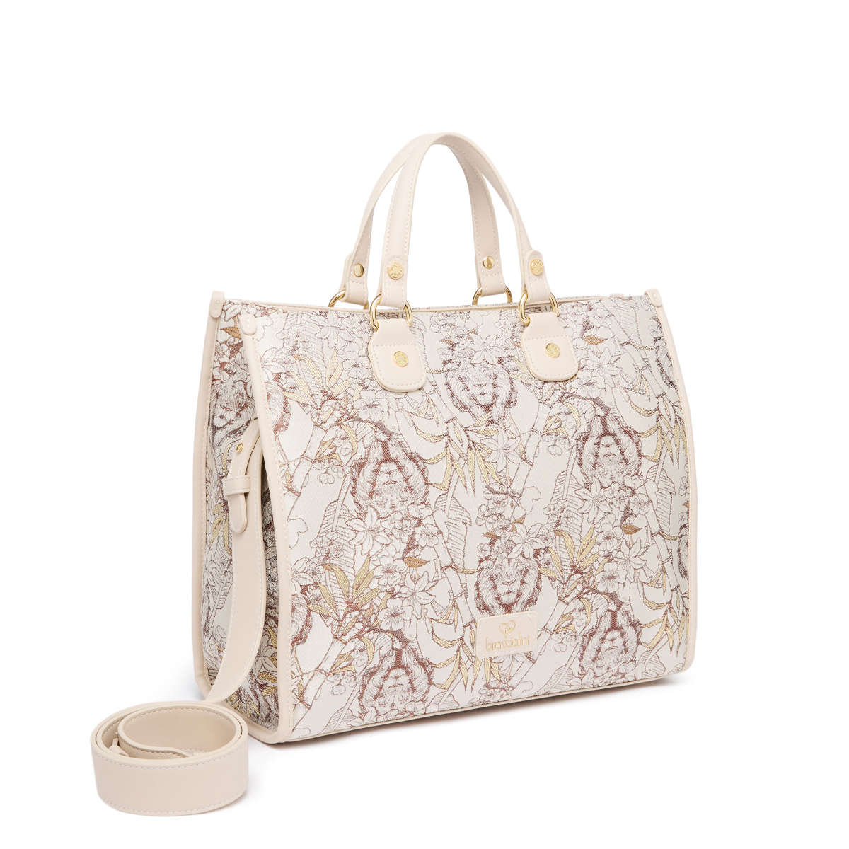Braccialini Borsa a mano Jacquard Beige - 2