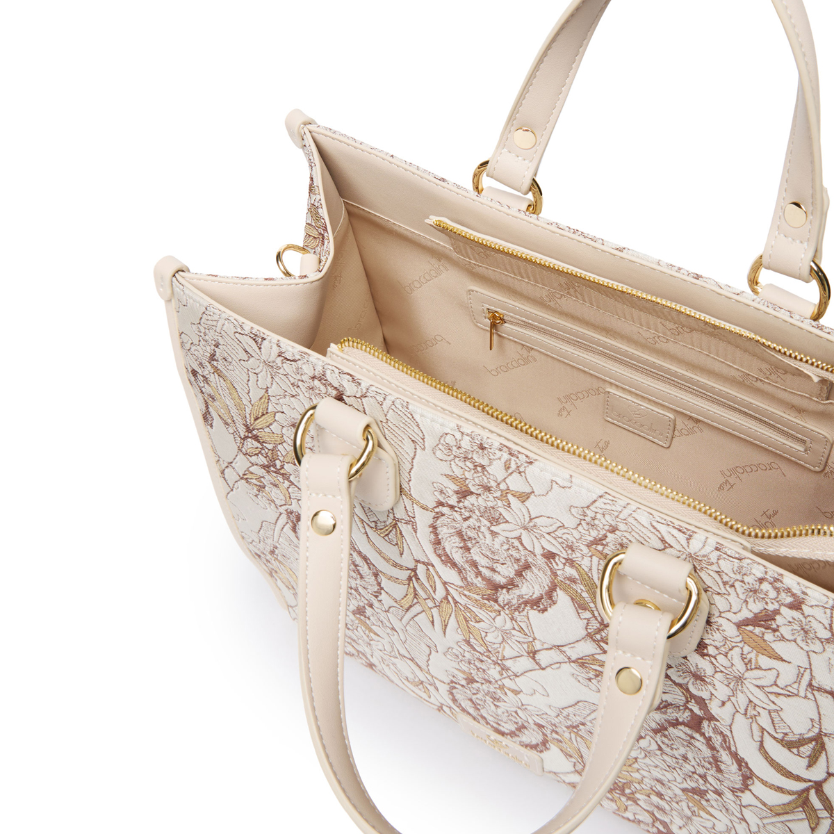 Braccialini Borsa a mano Jacquard Beige - 3