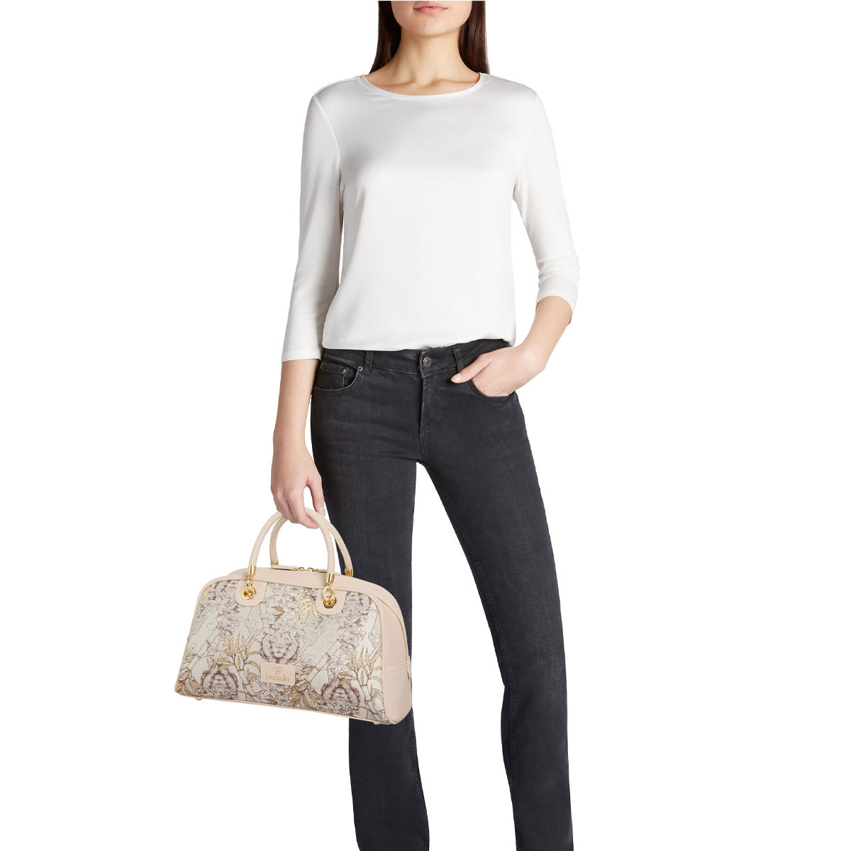 Braccialini Bauletto Jacquard Beige - 4