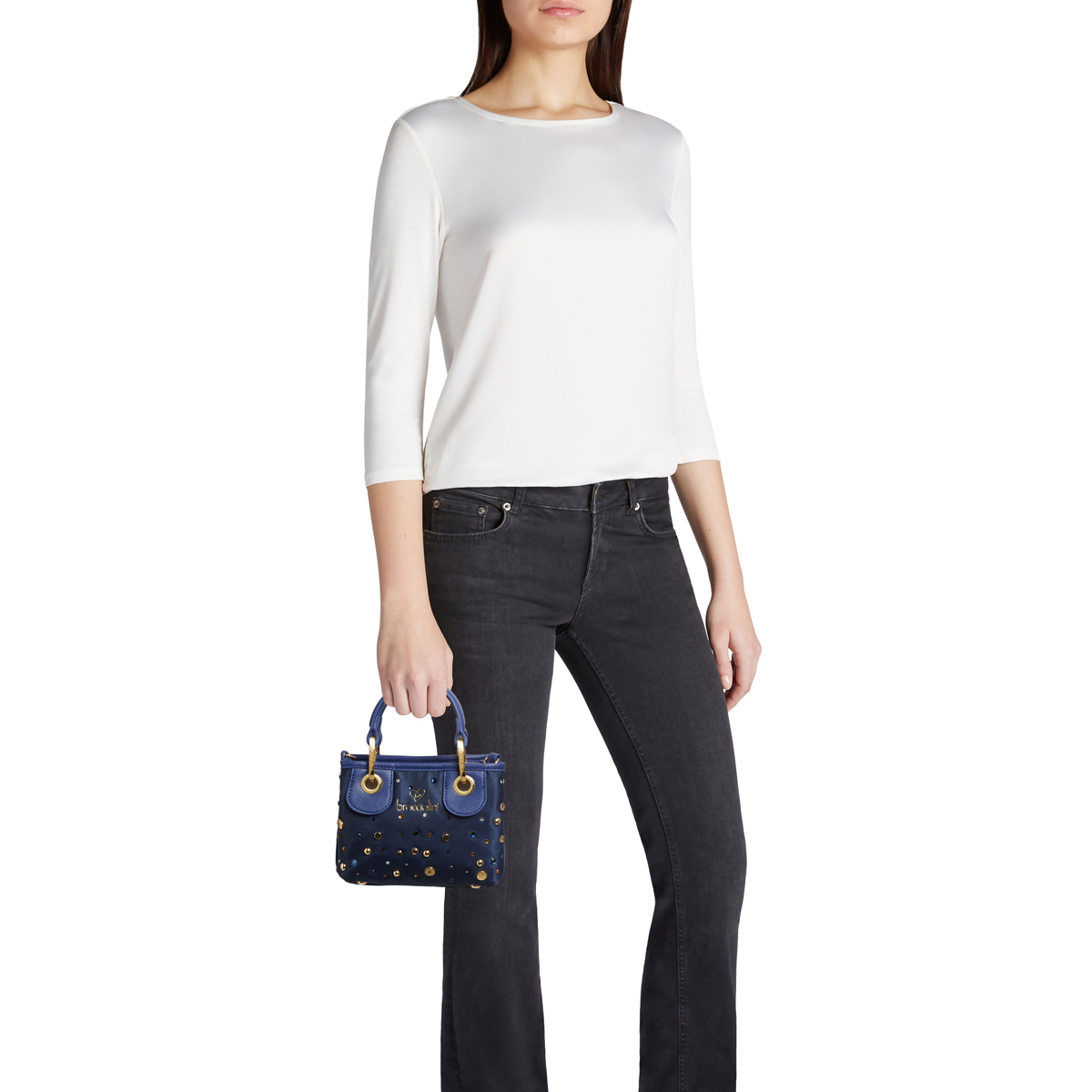 Braccialini Borsa a mano Beth Strass Blu - 5