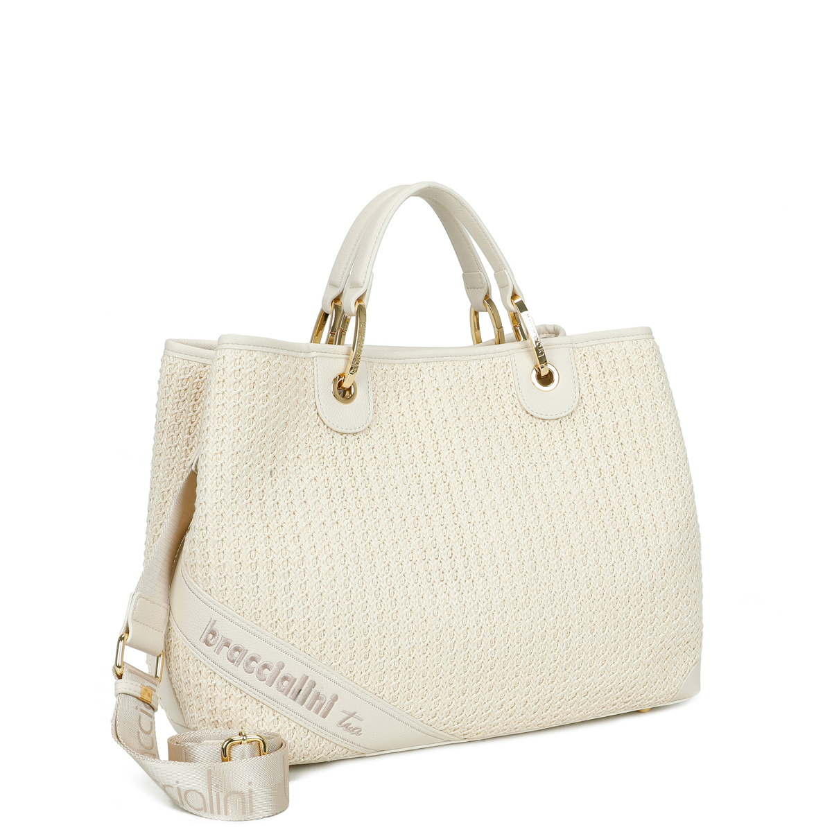 Braccialini Borsa a mano Beth Tricot grande Bianco - 2