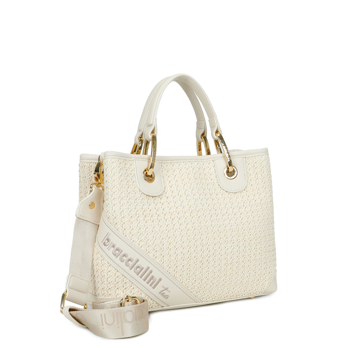 Braccialini Borsa a mano Beth Tricot Bianco - 2