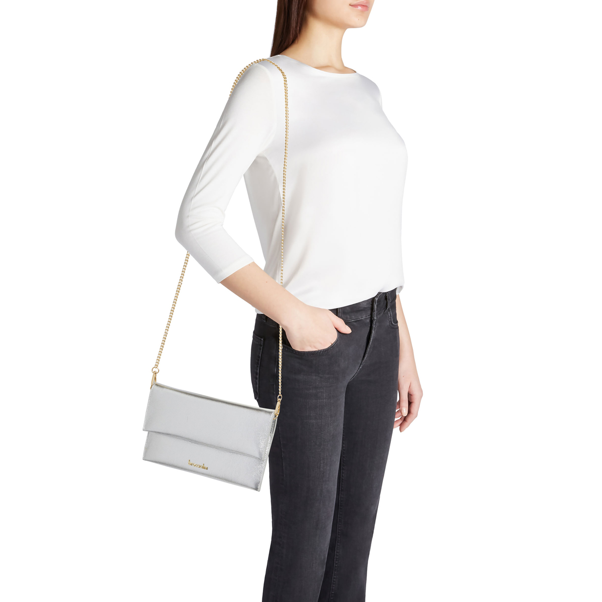 Braccialini Pochette Jinny Leather Argento - 4 Braccialini Pochette Jinny Leather Argento - 4