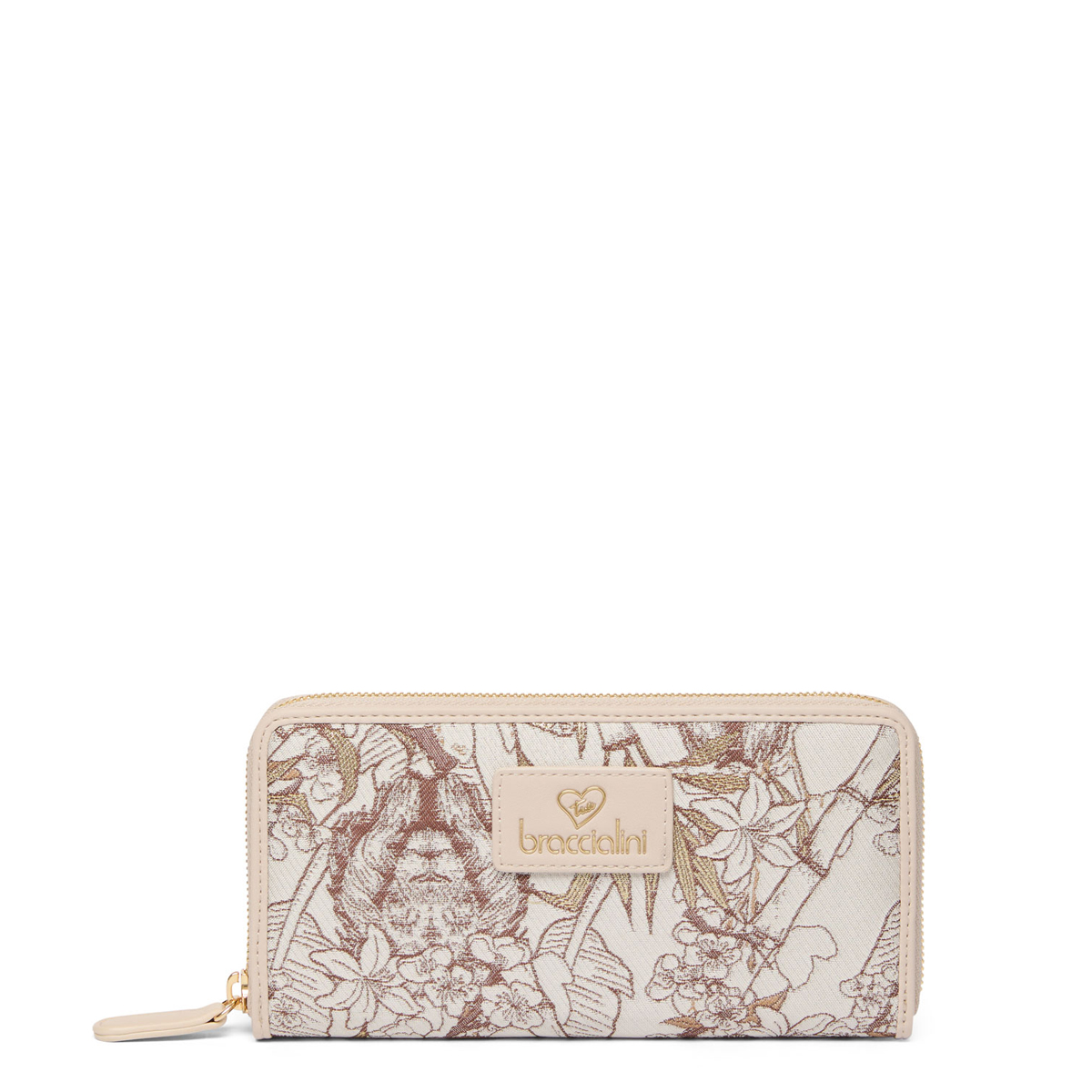 Braccialini Portafoglio Jacquard Zip Around Beige - 1 Braccialini Portafoglio Jacquard Zip Around Beige - 1