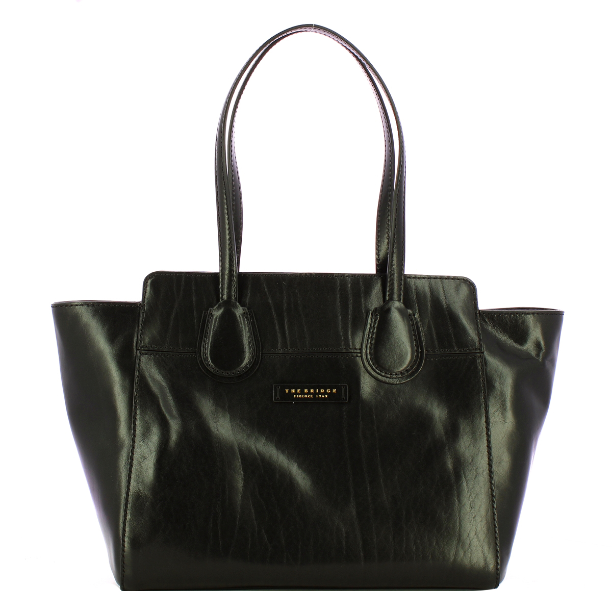 The Bridge Elettra Nero Oro Shopping Bag - 1
