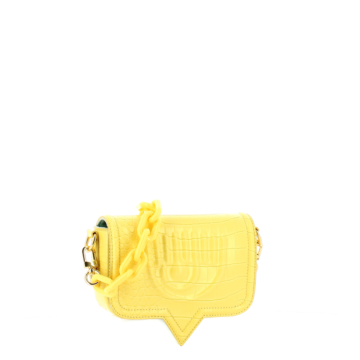 Chiara Ferragni Borsa Eyelike Small Croco Wax Yellow - 2