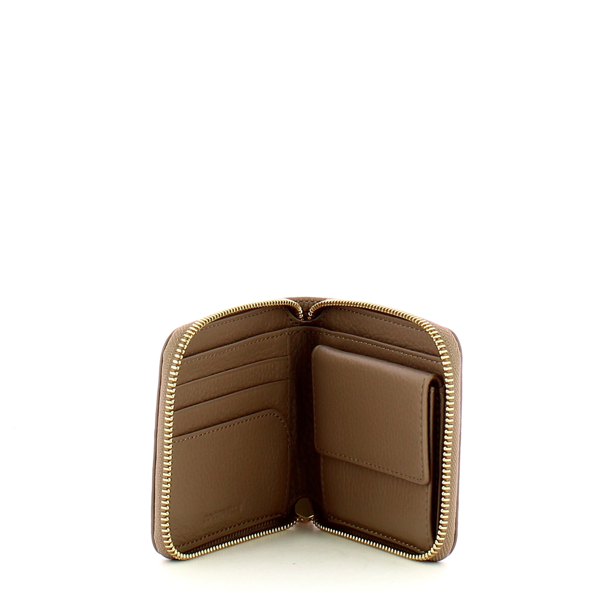 Coccinelle Portafoglio Metallic Soft Zip Around Warm Taupe - 3 Coccinelle Portafoglio Metallic Soft Zip Around Warm Taupe - 3