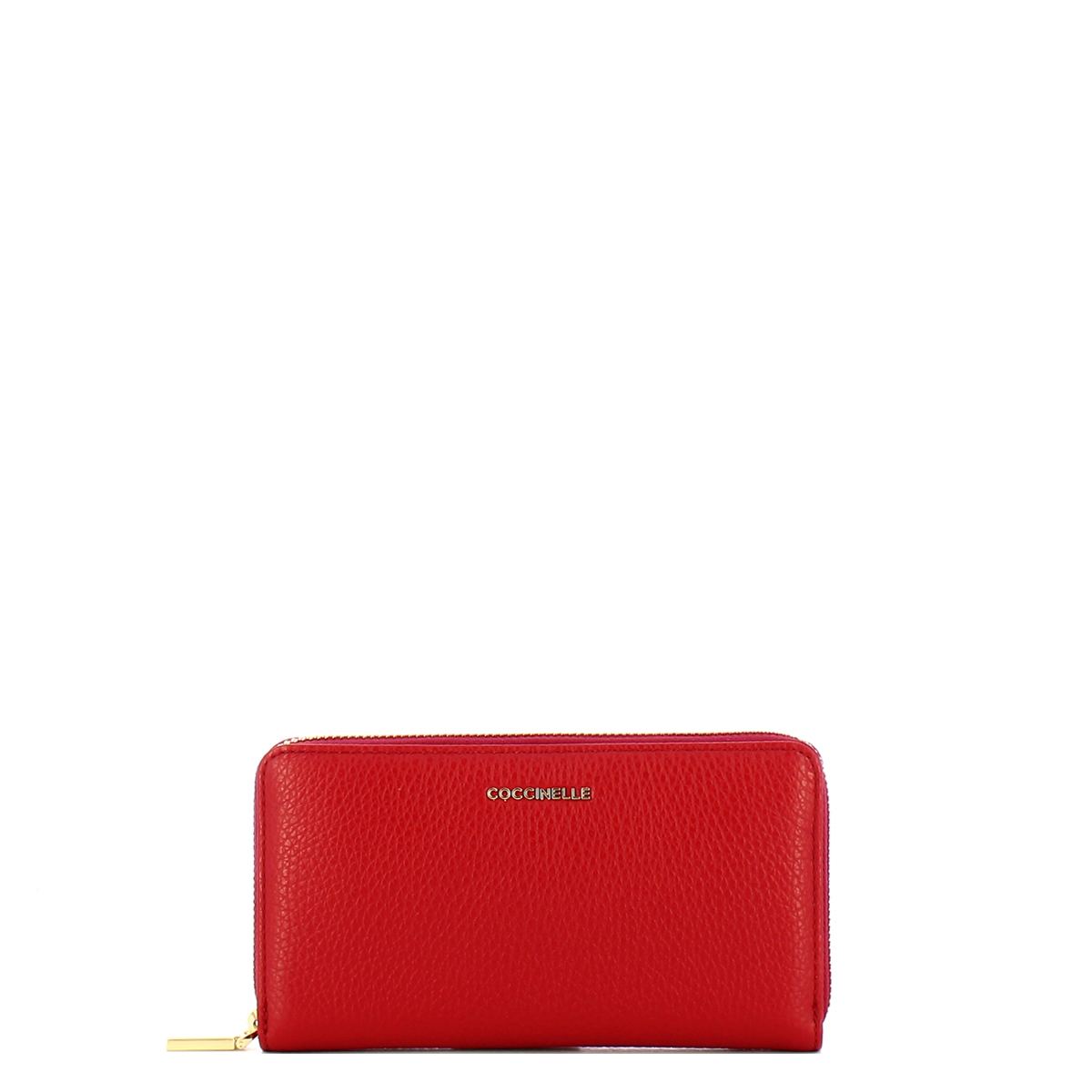 Coccinelle Portafoglio Metallic Soft Large Zip Around Ruby - 1