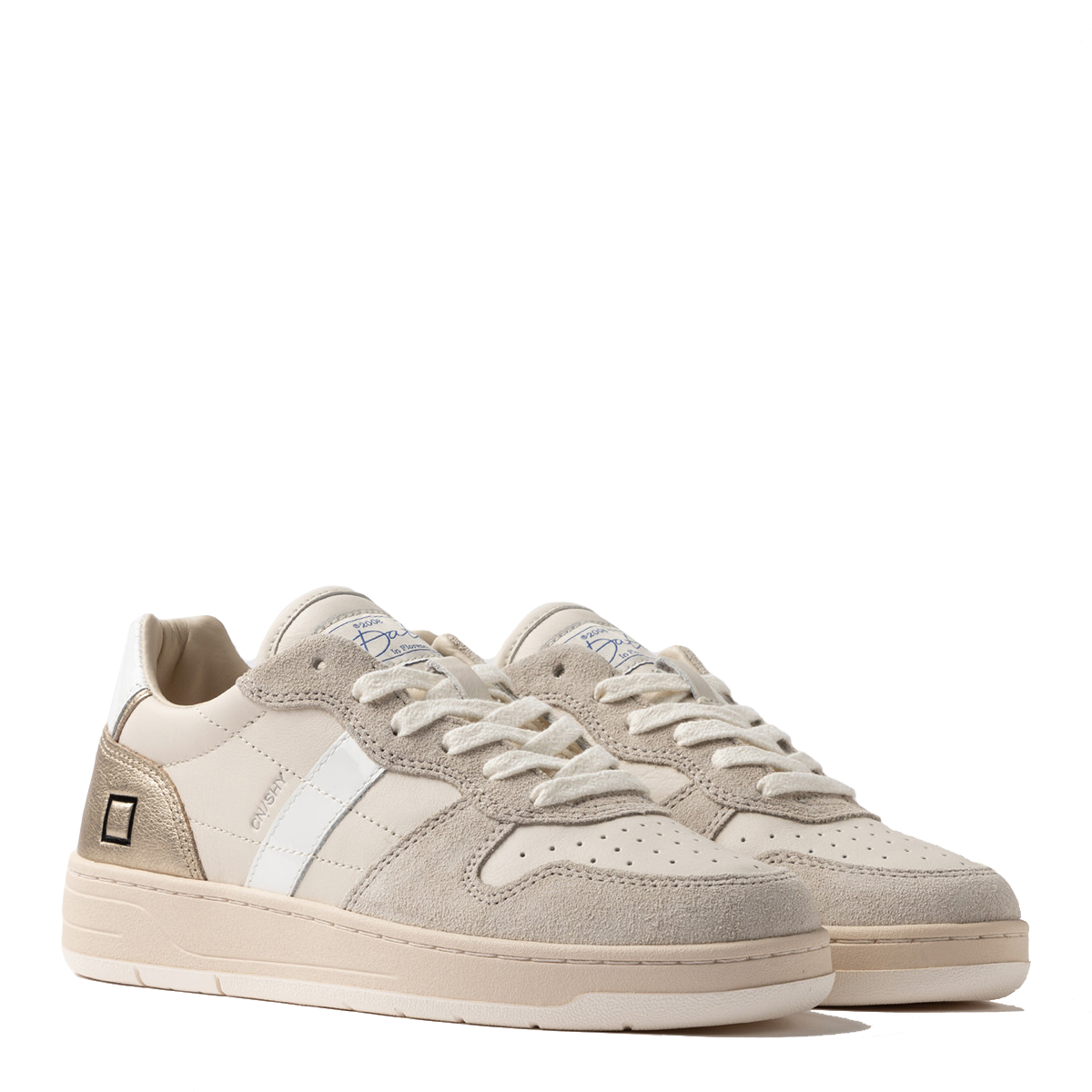 DATE Sneakers Court Shiny White Platinum - 2 DATE Sneakers Court Shiny White Platinum - 2