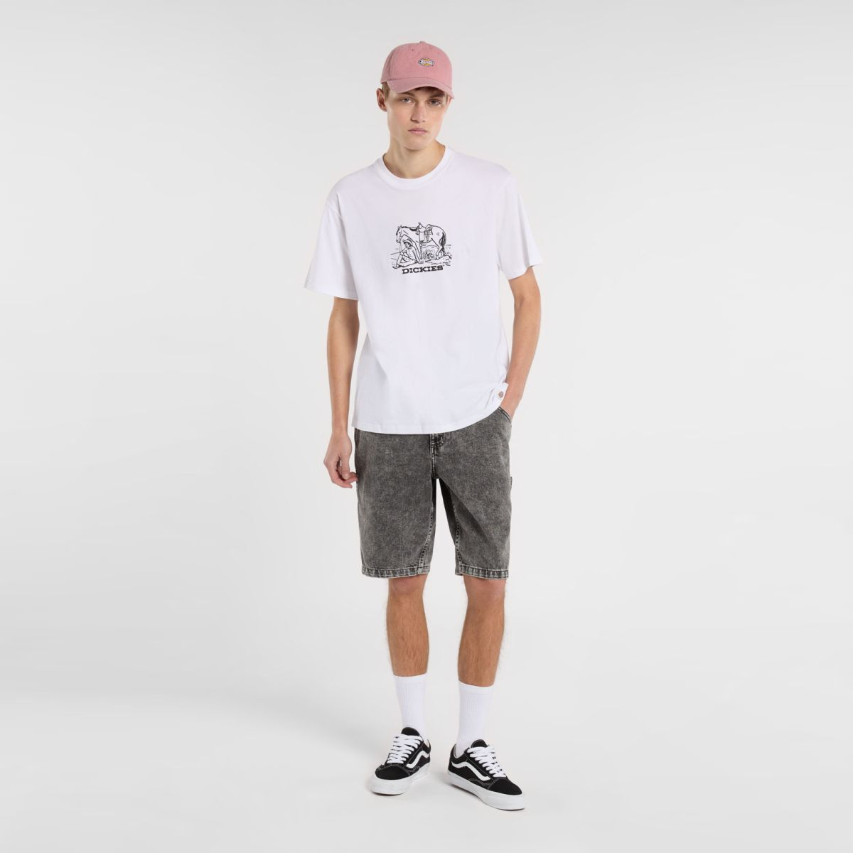 Dickies Jeans Shorts Garyville Light Gray Wash - 4