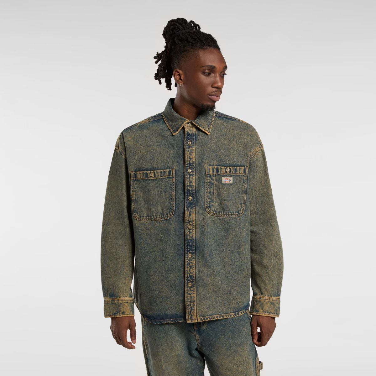 Dickies Camicia di Jeans Houston Yellow Fade Ind - 2 Dickies Camicia di Jeans Houston Yellow Fade Ind - 2